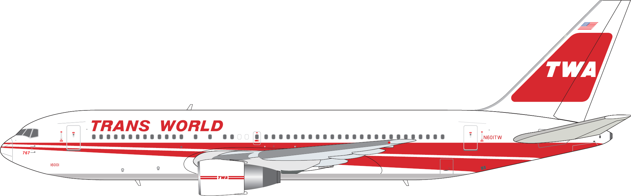 V1:400 TRANS WORLD AIRLINES BOEING 767-200ER - N601TW PRE ORDER