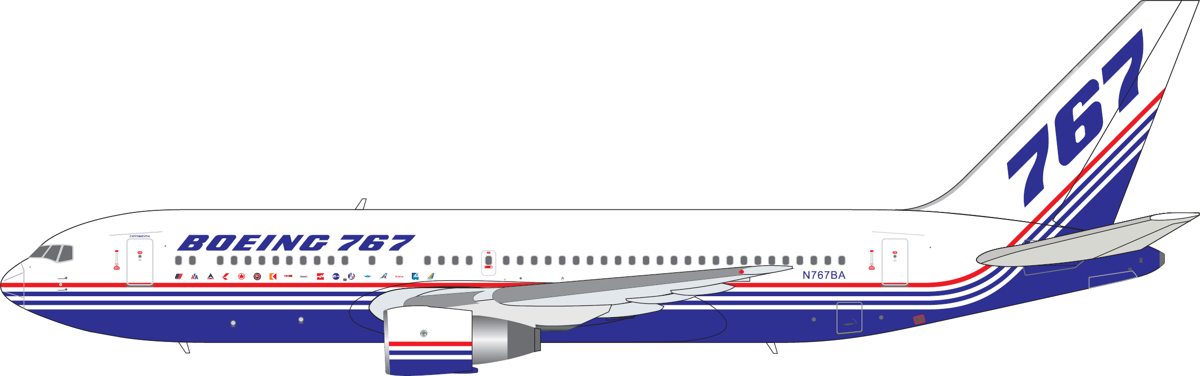 V1:400 HOUSE LIVERY BOEING 767-200 - N767BA PRE ORDER