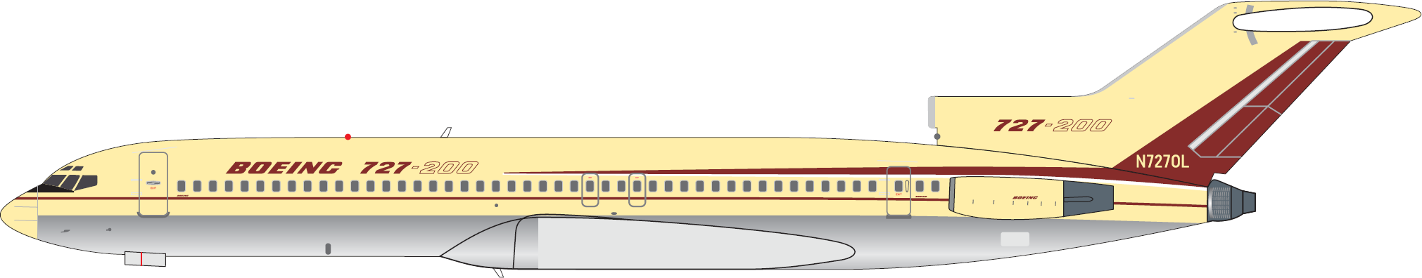 V1:400 HOUSE LIVERY BOEING 727-200 - N7270L PRE ORDER