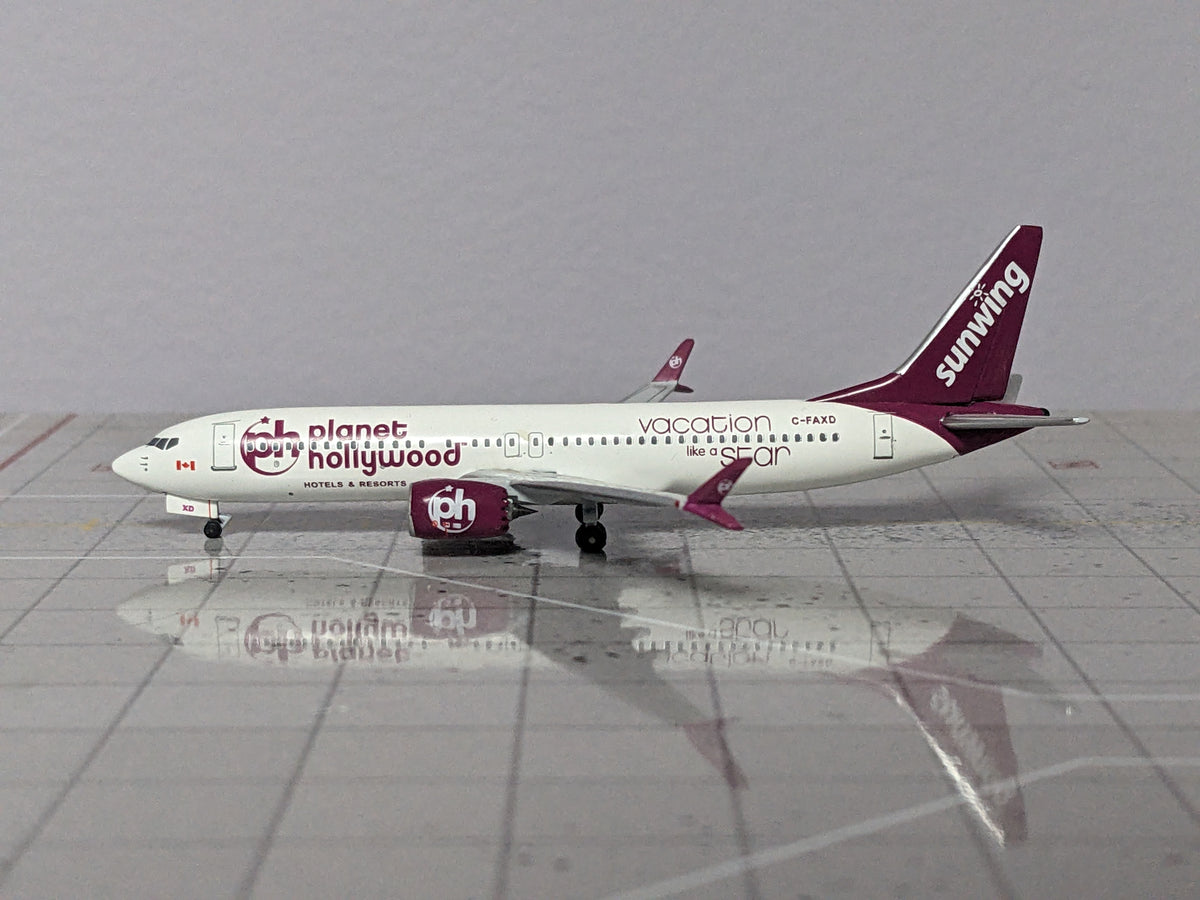 1:400 AEROCLASSICS SUNWING B737 MAX 8 C-FAXD "PLANET HOLLYWOOD"