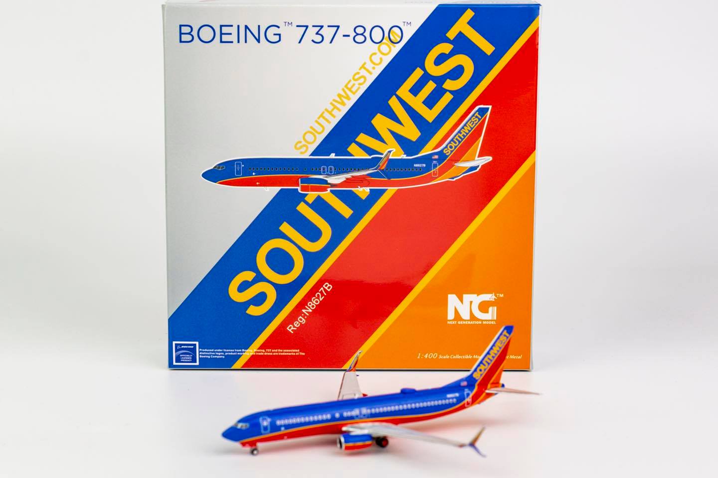 1:400 NG SOUTHWEST B737-800/w N8627B Canyon Blue, scimitar winglets