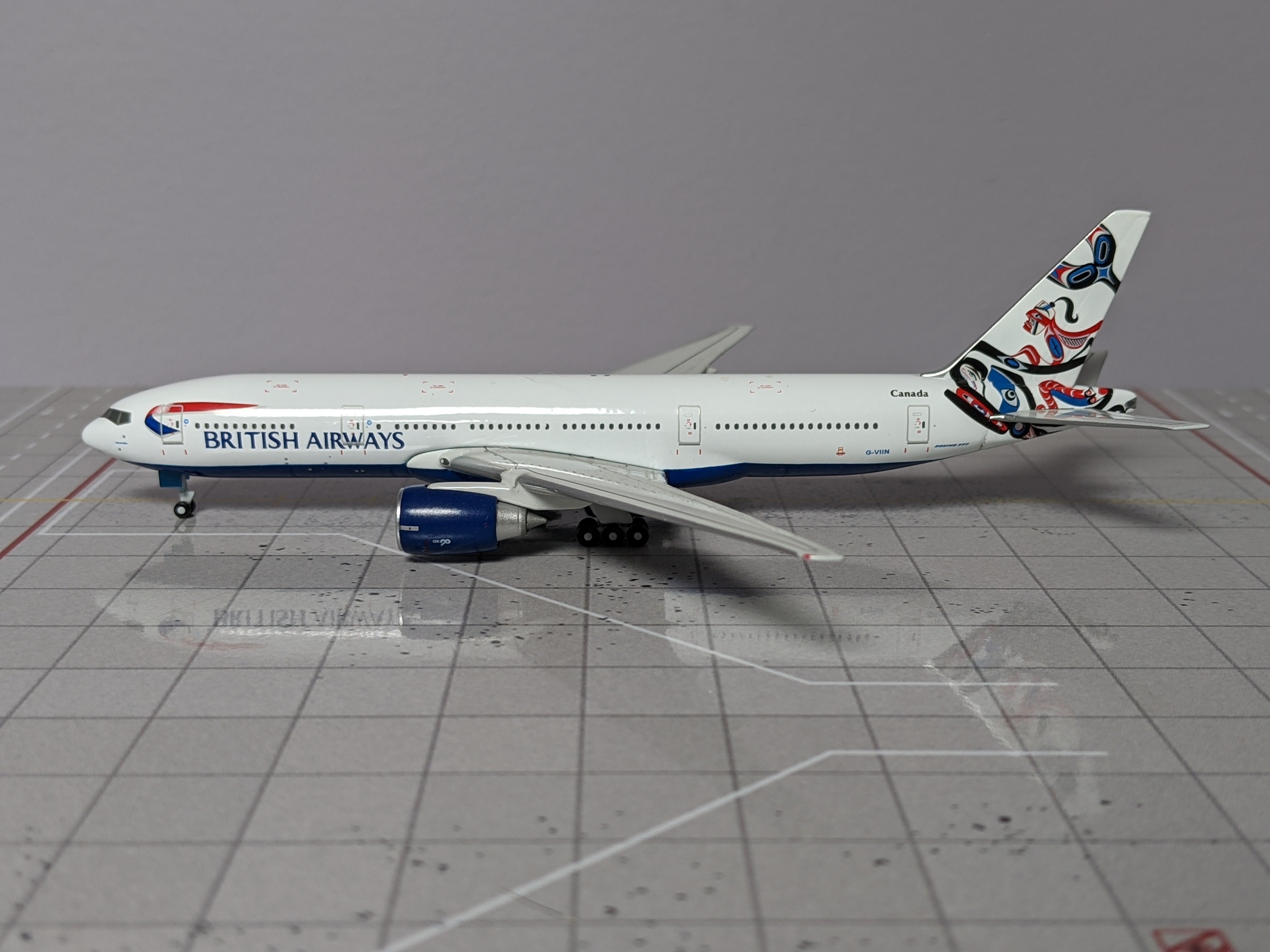 1:400 GEMINI BRITISH B777-200 G-VIIN WORLD TAIL CANADA